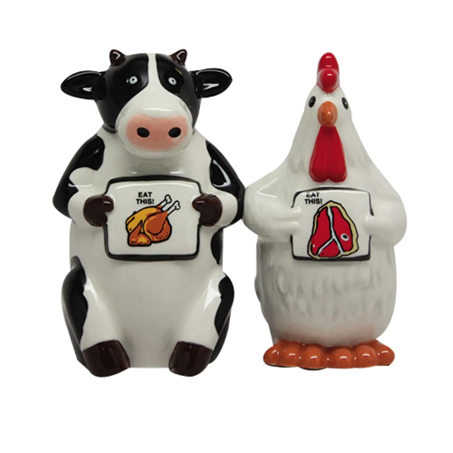 🐄🐔 Farm Friends with a Twist – Ceramic Salt & Pepper Shaker Set